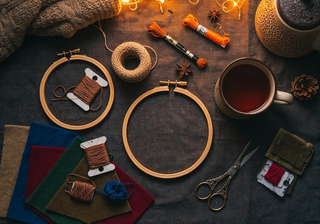 Set kit broderie pe măsuță